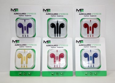 Auriculares Iphone Stereo con Volumen x 12 (6 COLOR + 6 BL)