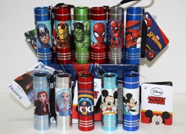 Linterna Metal 9 Leds Disney (Pilas Incluidas) x 12