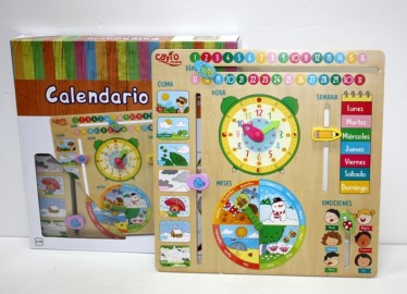 Cayro Calendario Reloj Aprendizaje Madera