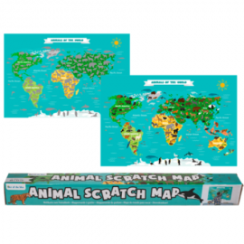 Mapa Mundo Animales para Rascar 88cm
