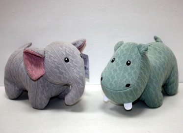 Peluche Trapo Elefante/Hipopotamo x 2
