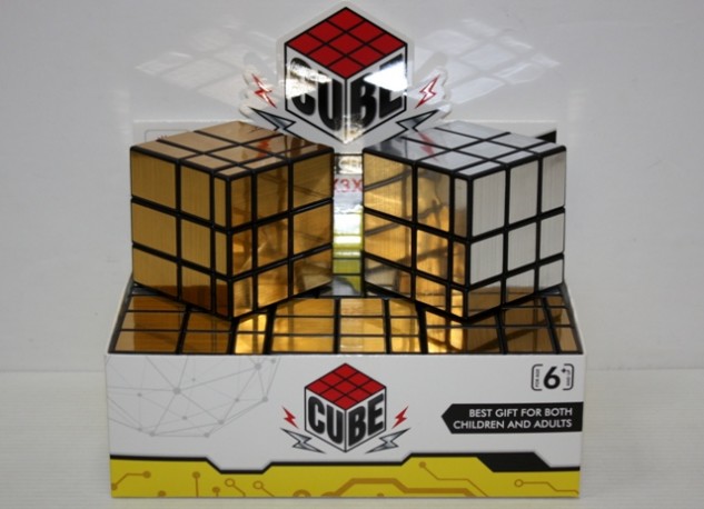 Cubo Tipo Rubick Plata/Oro Irregular x 6