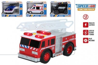 Vehículos Emergencias Luz y Sonido 18cm x 4