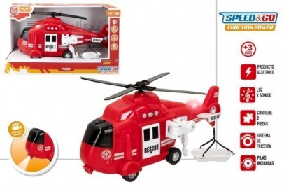 Helicóptero Luz y Sonido Rescate 30cm