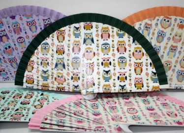 Abanico Buhos Colores x 12