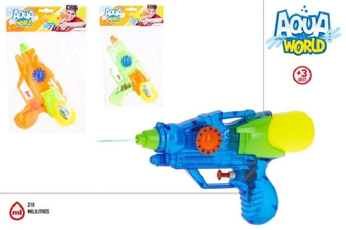 Aqua Wordl Pistola Agua Transparente x 2