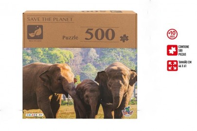 Puzzle Elefantes Save the Planet 500 Piezas
