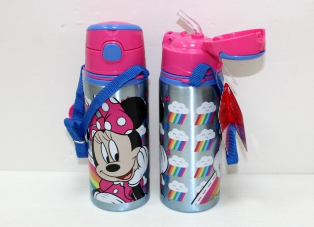 Cantimplora Pulsador Aluminio Asa Minnie 600 Ml