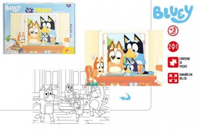 Puzzle Bluey Doble Cara 2 EN 1 24 PZAS 50X35 Cms