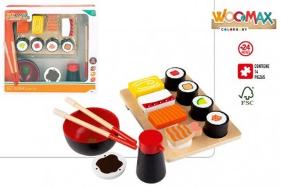 Tabla Sushi Madera 14 Piezas