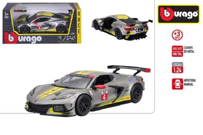 Coche Burago Chevrolet Corvette C8R 1/24