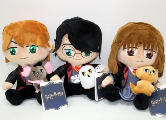 Harry Potter, Hermione y Ron con Mascotas 25cm x 3